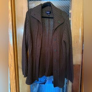 Sonoma Brown Knit Cardigan Sweater